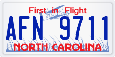 NC license plate AFN9711