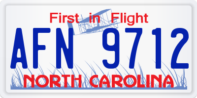 NC license plate AFN9712