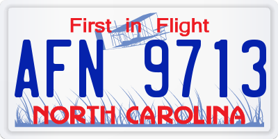 NC license plate AFN9713