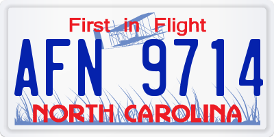 NC license plate AFN9714