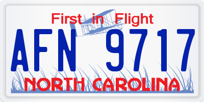NC license plate AFN9717