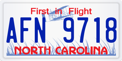 NC license plate AFN9718