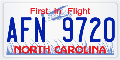 NC license plate AFN9720