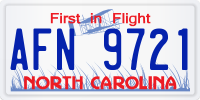 NC license plate AFN9721