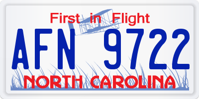 NC license plate AFN9722