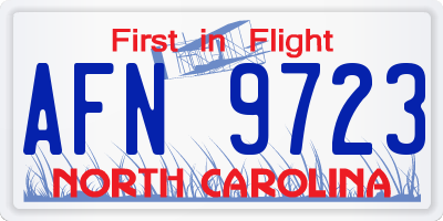 NC license plate AFN9723