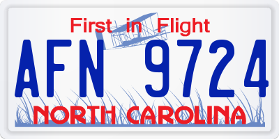 NC license plate AFN9724
