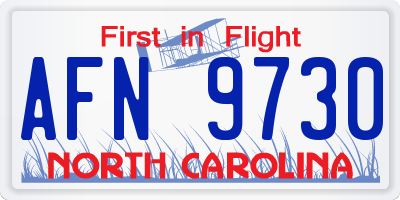 NC license plate AFN9730