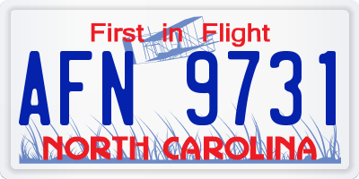 NC license plate AFN9731