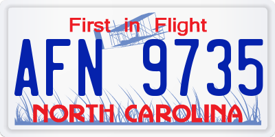 NC license plate AFN9735