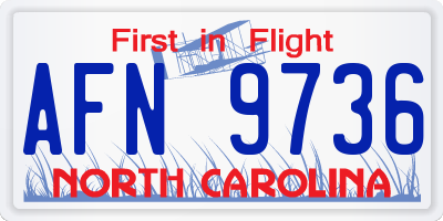 NC license plate AFN9736