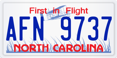 NC license plate AFN9737