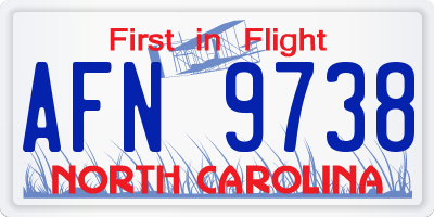 NC license plate AFN9738