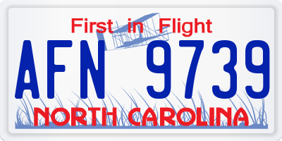NC license plate AFN9739
