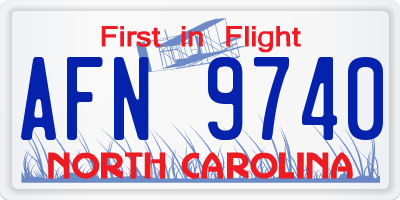 NC license plate AFN9740