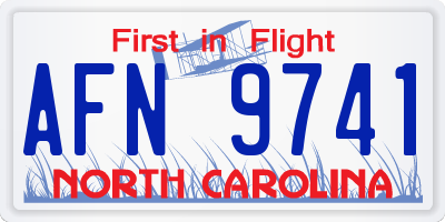 NC license plate AFN9741