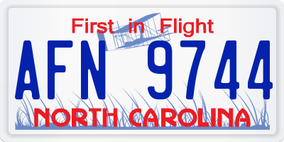 NC license plate AFN9744