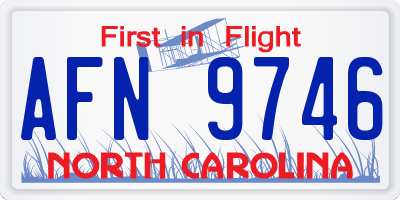 NC license plate AFN9746