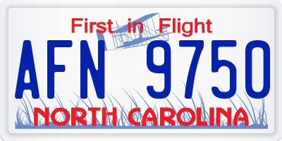 NC license plate AFN9750