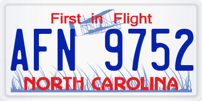 NC license plate AFN9752