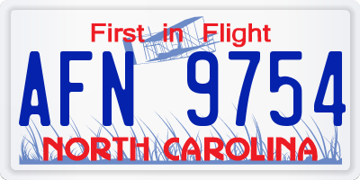 NC license plate AFN9754
