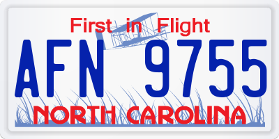 NC license plate AFN9755