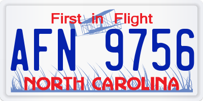 NC license plate AFN9756