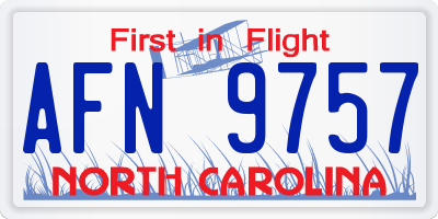 NC license plate AFN9757