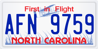NC license plate AFN9759