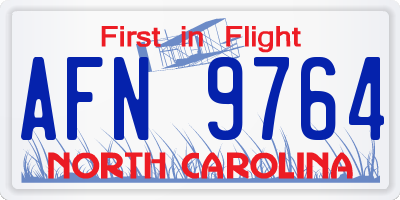 NC license plate AFN9764