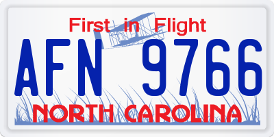 NC license plate AFN9766
