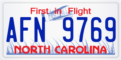 NC license plate AFN9769