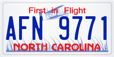 NC license plate AFN9771