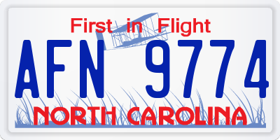 NC license plate AFN9774
