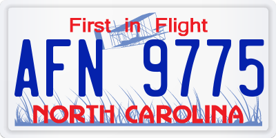 NC license plate AFN9775