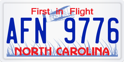 NC license plate AFN9776