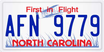 NC license plate AFN9779