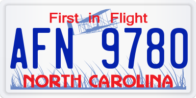 NC license plate AFN9780
