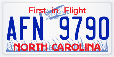 NC license plate AFN9790