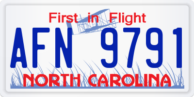 NC license plate AFN9791