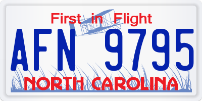 NC license plate AFN9795