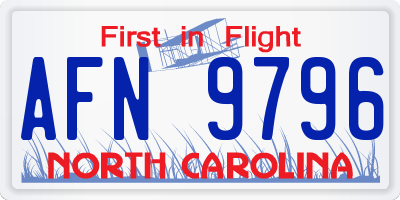 NC license plate AFN9796