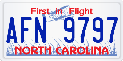 NC license plate AFN9797