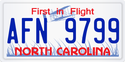 NC license plate AFN9799