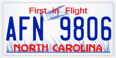 NC license plate AFN9806