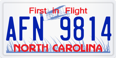 NC license plate AFN9814