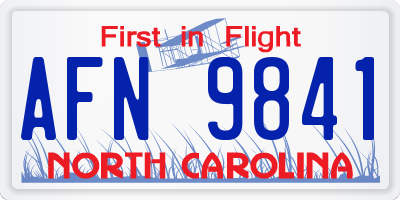 NC license plate AFN9841
