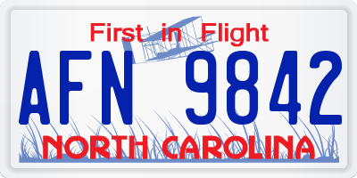 NC license plate AFN9842