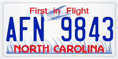 NC license plate AFN9843