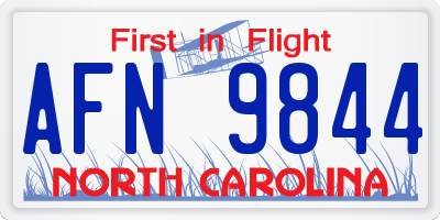 NC license plate AFN9844
